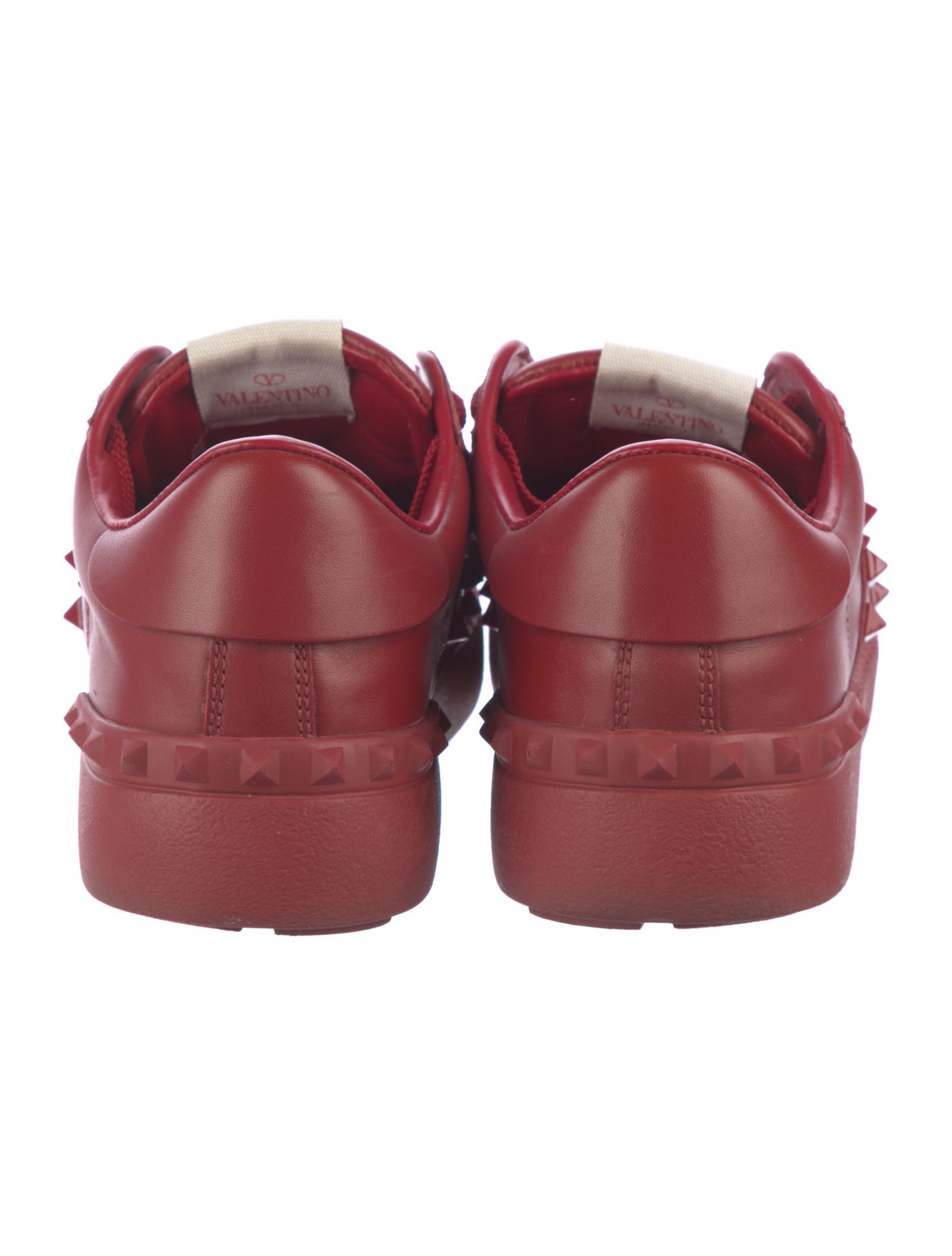 Valentino Rockstud Accents Leather Sneakers